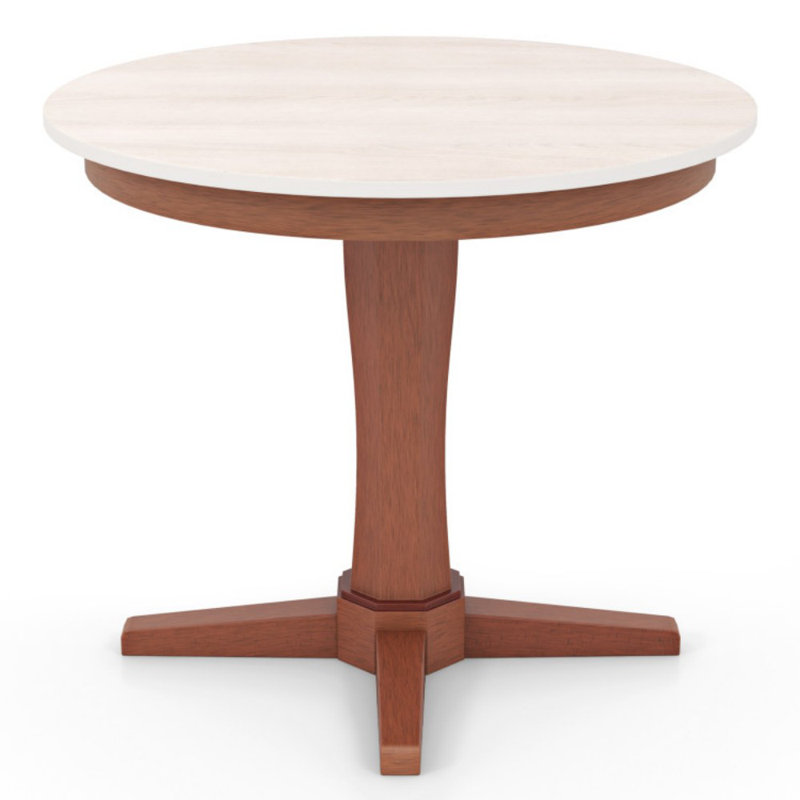 Lark Manor™ 35 Inches Wooden Round Dining Table with Pedestal Base ...